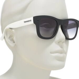 Havaianas Black And White Frame Gray Lenses Cat Eye Sunglasses